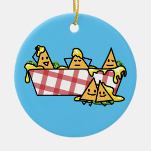 Nachos Melted Cheese Jalapeno Nacho tortilla chips Ceramic Ornament