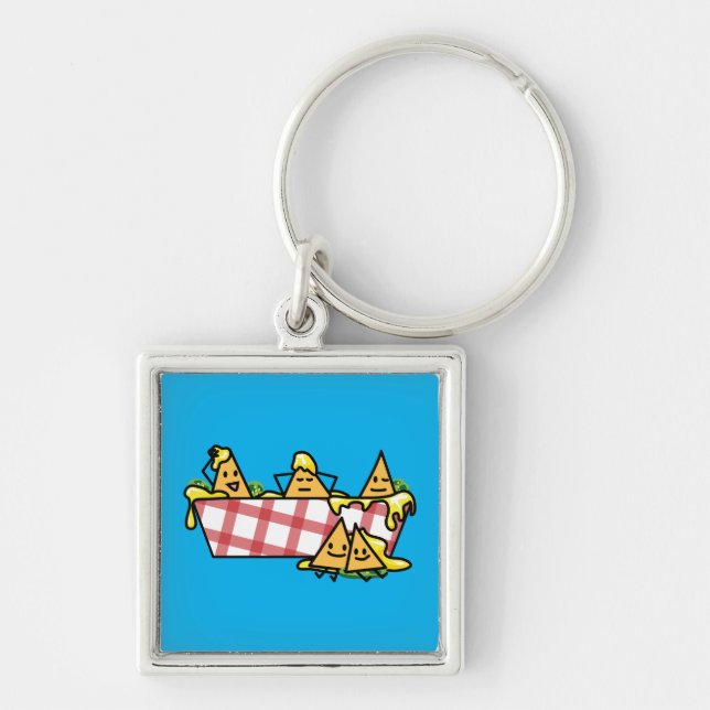 Nachos Melted Cheese Jalapeno Nacho tortilla chips Key Ring (Front)