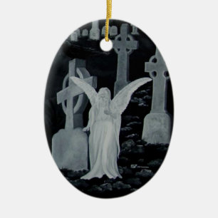 Nachts auf dem Friedhof - Engel Ceramic Ornament