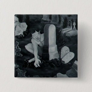 Nachts auf dem Friedhof - Teufel 15 Cm Square Badge