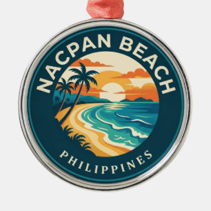 Nacpan Beach Philippines Metal Ornament