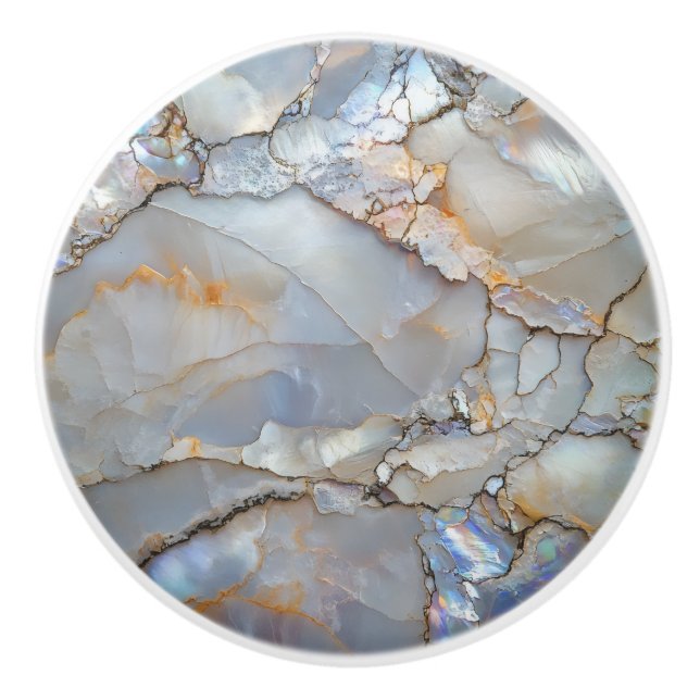 Nacre Nature Pattern Ceramic Knob (Front)