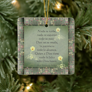 "Nada te turbe"San Teresa de Avila/Custom Greeting Ceramic Ornament