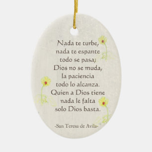 "Nada te turbe" San Teresa di Avila Ceramic Ornament