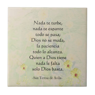 "Nada te turbe" St. Teresa of Avila Prayer Ceramic Tile