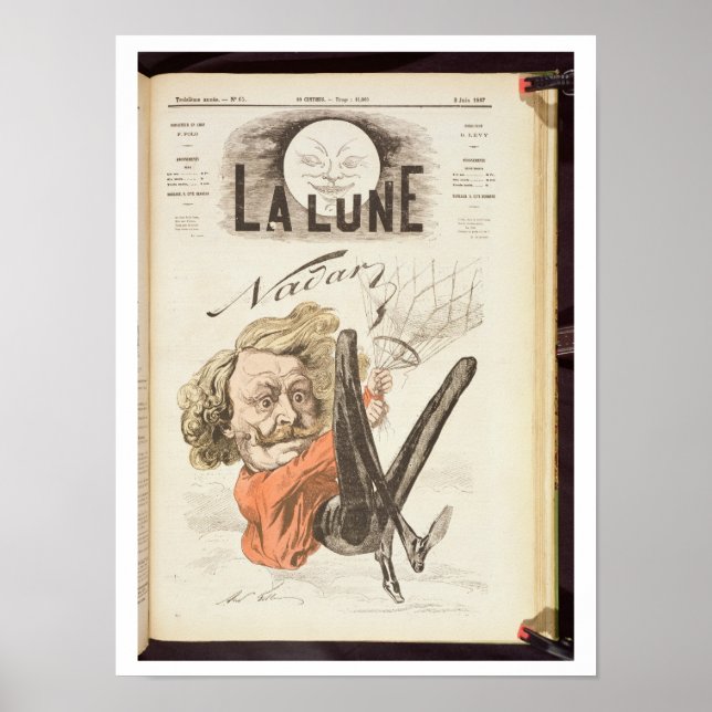 Nadar (1820-1910) title page of 'La Lune', publish Poster (Front)