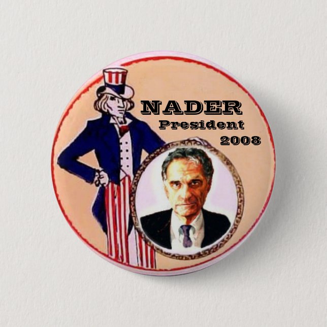 Nader Uncle Sam Button (Front)