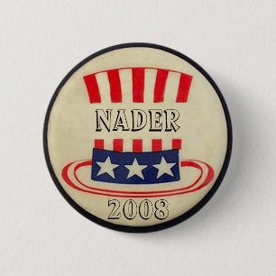 Nader Uncle Sam Top Hat Button