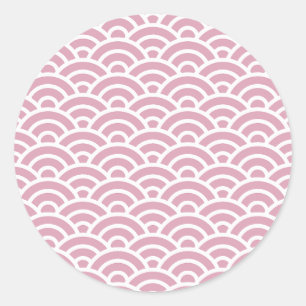 NADESHIKO 01 Seigaiha Waves  - Energetic Ver.  Classic Round Sticker