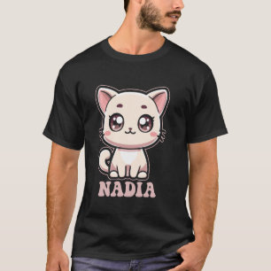 Nadia Cute Kitty Cat Design for Girls Name Nadia T-Shirt