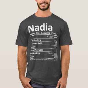 NADIA Nutrition Personalised Name Funny Gift T-Shirt