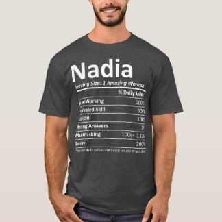 NADIA Nutrition Personalised Name Funny Gift T-Shirt