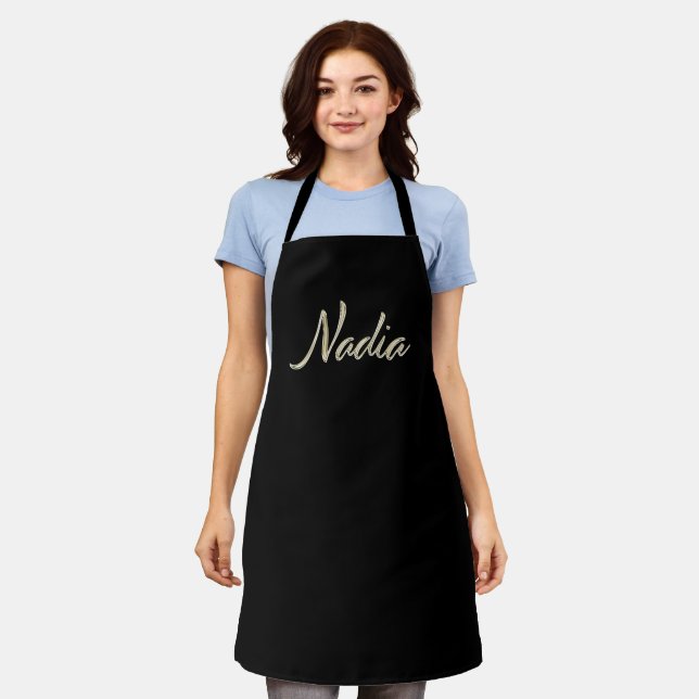 Nadia white gold Handwriting Kitchen apron (Worn)