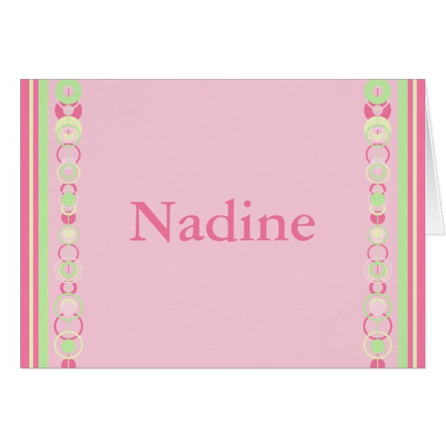 Nadine Modern Circles Custom Name Card (Front Horizontal)