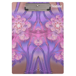 NADINE ~ PASTEL 3D! Pink, Mauve GLOSSY Clipboard