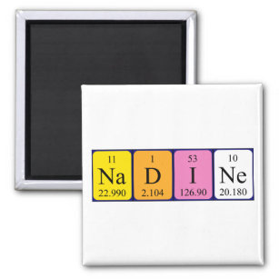 Nadine periodic table name magnet