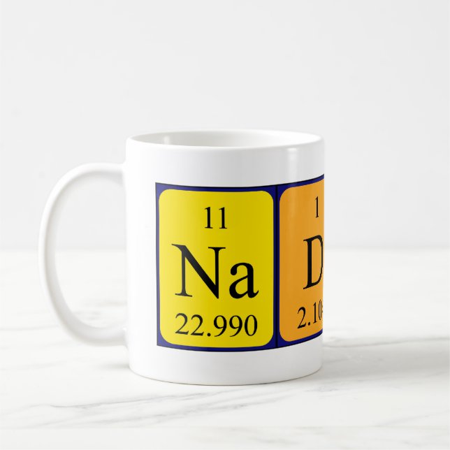 Nadine periodic table name mug (Left)