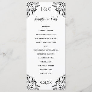 Nadine Wedding Ceremony Program -Tea-Length (Blac)