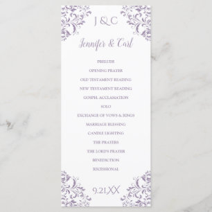Nadine Wedding Program   Tea-Length (Lavender)
