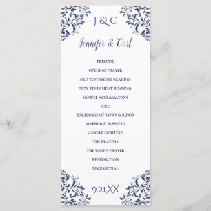 Nadine Wedding Program   Tea-Length (Navy Blue)