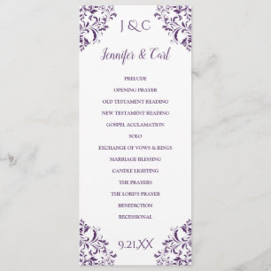 Nadine Wedding Program   Tea-Length (Plum Purple)