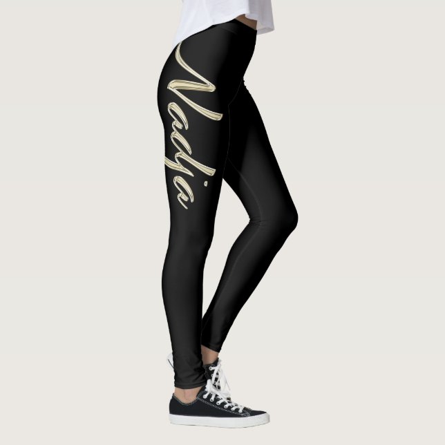 Nadja white Handwriting trousers Leggings (Right)