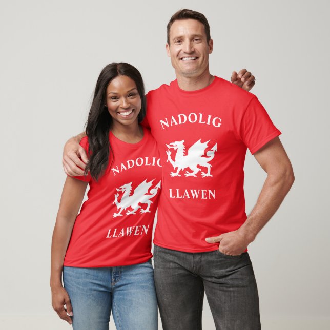 Nadolig Llawen Merry Christmas Celtic Welsh Dragon T-Shirt (Unisex)