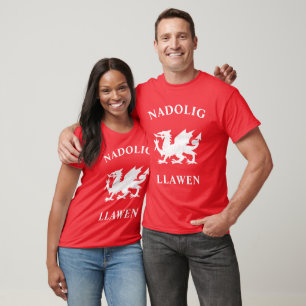 Nadolig Llawen Merry Christmas Celtic Welsh Grunge T-Shirt