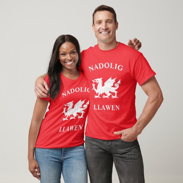 Nadolig Llawen Merry Christmas Celtic Welsh Grunge T-Shirt (Unisex)