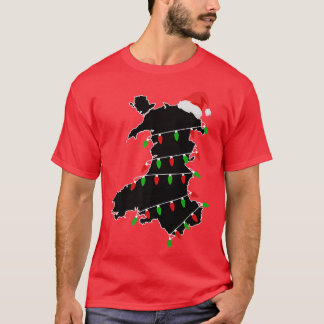 Nadolig Llawen Wales Christmas Lights Welsh Xmas D T-Shirt
