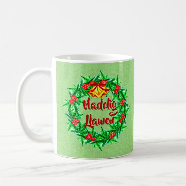 Nadolig Llawen Welsh Merry Christmas Coffee Mug (Left)
