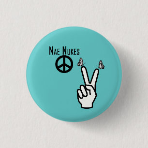 Nae Nukes Scottish Independence Peace Sign Pinback 3 Cm Round Badge