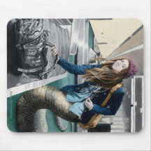 Naga Exploring World Travel Fantasy Art Mousepad