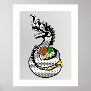 Naga Ramen Thai Japan Fusion Food Fantasy Wall Art