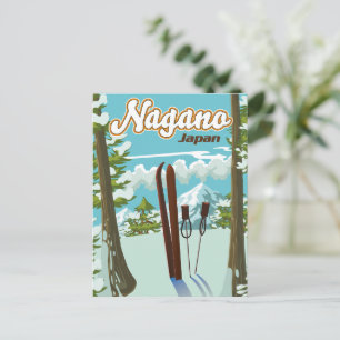 Nagano Japan Ski poster Postcard