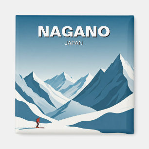 Nagano Japan Skiing Skier Travel Magnet