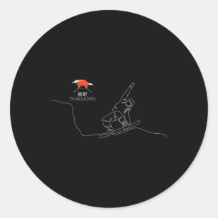 Nagano Snowboard  Classic Round Sticker