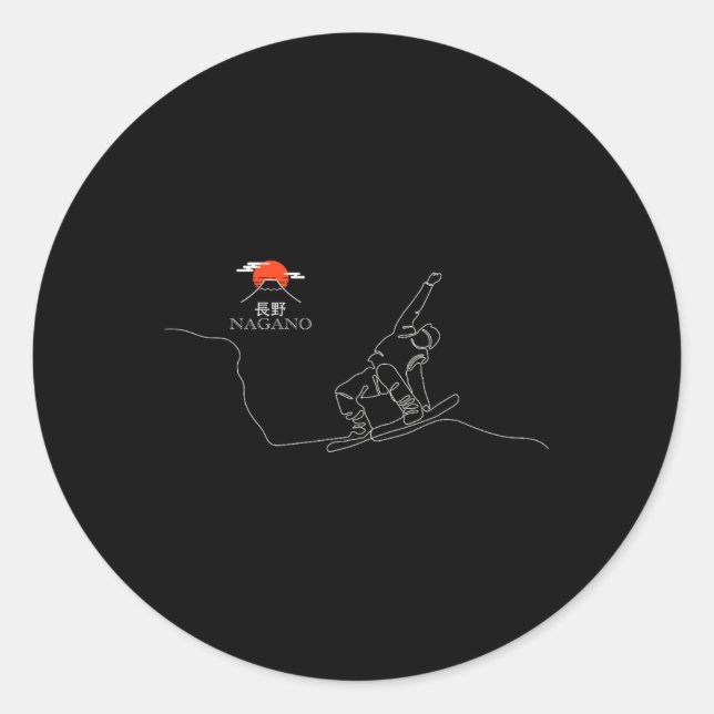 Nagano Snowboard  Classic Round Sticker (Front)