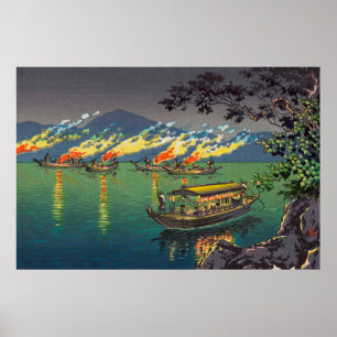 Nagaragawa Cormorant Fishing by Tsuchiya Koitsu Poster