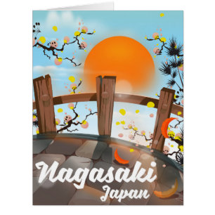 Nagasaki Japanese blossom poster.
