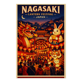 Nagasaki Lantern Festival in Japan Poster