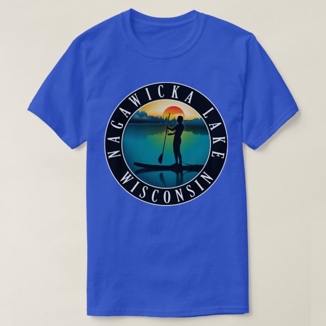 Nagawicka Lake Wisconsin Paddleboarding T-Shirt (Design Front)