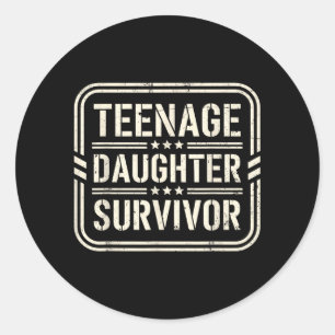 Nage Daughter Survivor Shirt Funny Men Fathers Day Classic Round Sticker