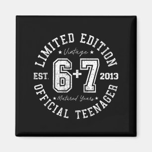 nager 13th Birthday 67 13 Year Old Boys Girls Magnet