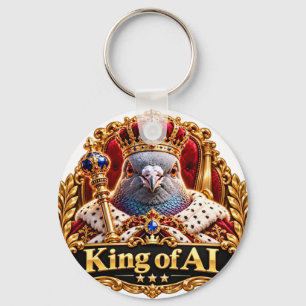 NAGIPI AI King of AI Crowned Royal Pigeon Key Ring