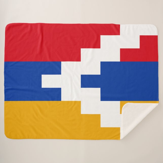 Nagorno Karabakh Flag Sherpa Blanket (Front (Horizontal))