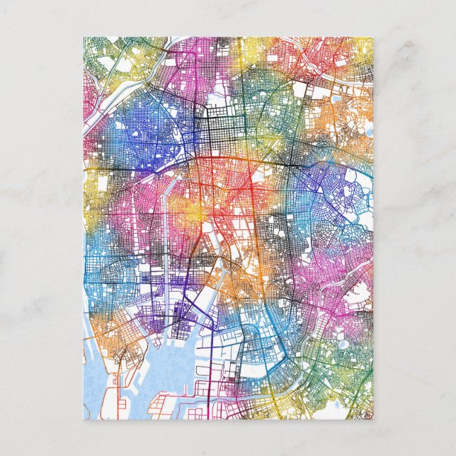 Nagoya Japan City Map Postcard (Front)