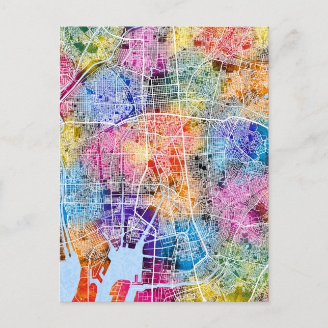 Nagoya Japan City Map Postcard (Front)