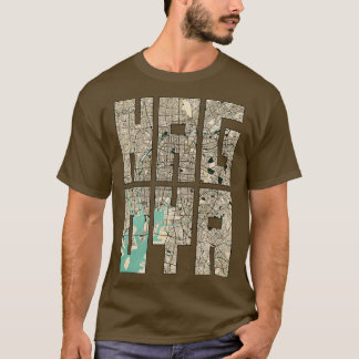 Nagoya Japan City Map Typography Vintage T-Shirt