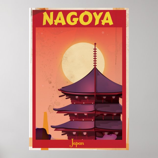 Nagoya, Japan Vintage Travel Poster (Front)